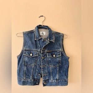 90s calvin klein denim vest